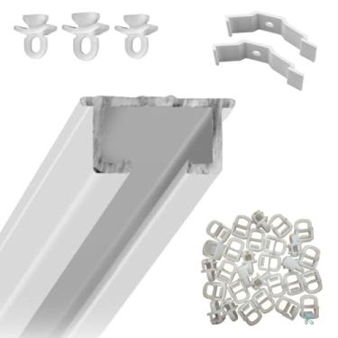 Imagem de Trilho Suíço Simples Alumínio Deslizantes Presilhas Terminal(1,0 Metro)