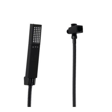 Imagem de Chuveirinho de Mão ABS Preto Fosco 3 Jatos com Mangueira 180 cm e Desv