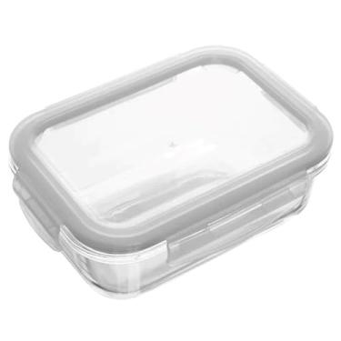 Imagem de KIT 2 Potes de Vidro Retangular com Tampa Hermética 370ml Cor: Branca