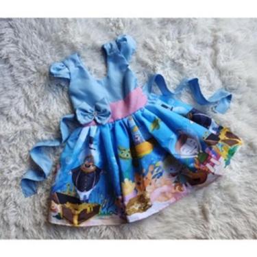 Imagem de Vestido Infantil Temático Simples Mundo Bita Fundo do Mar - EDYNHOKIDS