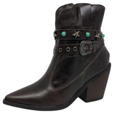 Imagem de Bota Feminina Country Western Boho Conforto Bico Fino Cacci-Feminino