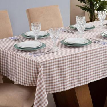 Imagem de Toalha de Mesa Brisa 4 Lugares 1,45x1,50 Oxford Estampado Xadrez - Mar