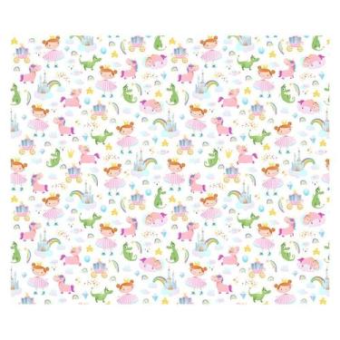 Imagem de Papel de Parede Adesivo Infantil Princesa Unicórnios Quarto Menina - 8