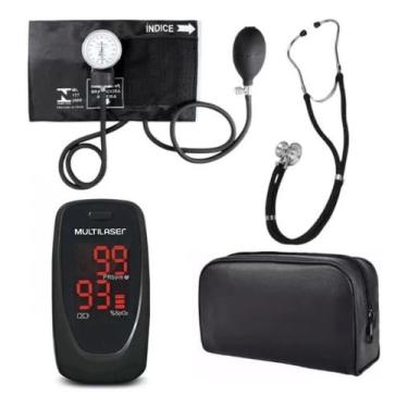 Imagem de Kit Enfermagem Com Esfigmo Esteto Duplo Premium + Oxímetro + Case, Pre