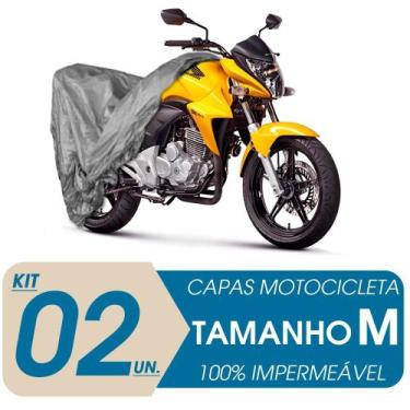 Imagem de 2 capas para cobrir moto impermeável proteção uv m - VHIP