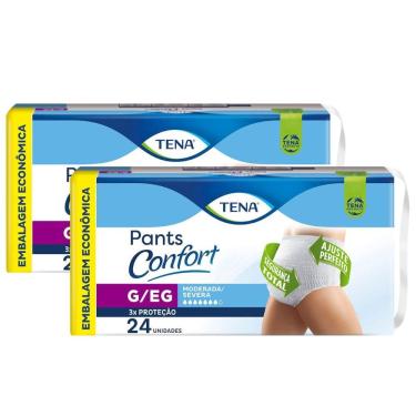 Imagem de Kit 2 Roupa Íntima Tena Pants Confort G/EG 24 Unidades Embalagem Econômica