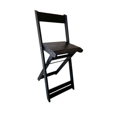 Imagem de Banqueta Para Area Gourmet Em Madeira Dobrável Para Bistrô Preto