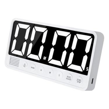 Imagem de Asixxsix Temporizador de Cozinha Digital, Contagem Regressiva de 99h e 59min com 6 Alarmes, 4 Níveis de Volume e Função de Memória, Temporizador Digital com Display LED (Branco)