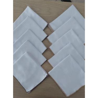Imagem de Kit 10 Fraldas de Boca Bebê Malha Dupla Branca com Bico de Picueta 32x