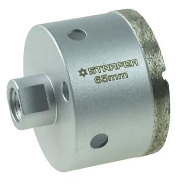 Imagem de Broca Serra Copo Diamantada 65mm Rosca M14 para Esmerilhadeira Furos Limpos Telhas Tijolos Cêramica Azulejo