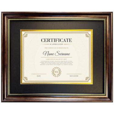Imagem de Moldura de diploma Hikuada Diploma 21,6 x 27,9 cm em mogno com contas 
