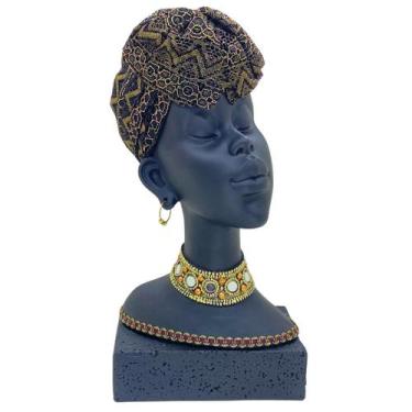 Imagem de Figura Decorativa Estatueta Busto Africana 36 X 20 X 19 Cm - Mabruk