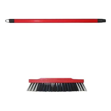 Imagem de 1 Unidade Vassoura De Pelo Sintético Macia 40cm Multiuso Limpeza Interna Externa Reforçada Com Cabo de 1,20m