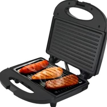Imagem de Sanduicheira Grill 2 Em 1 Kian Preta Elétrica 750w Cor Preto,Seu Mixto
