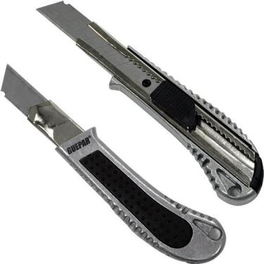 Imagem de Estilete Profissional Metal 18Mm Guepar Com Lamina Extra