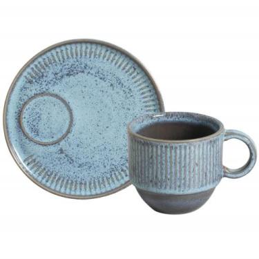 Imagem de Xícara de Chá Empilhável 230ml com Pires Linhas Breeze Porto Brasil Ca