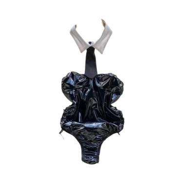 Imagem de Macacão Feminino Sem Mangas, Slim, Costas Descobertas, Saia Mini Pliss