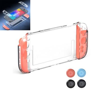 Imagem de LICHIFIT Protective Case for Nintendo Switch 2 2025 Split Cover Shell Skin, 2 Handle Case for Joy-Con 2 L&R + Transparent PC Console Back Cover Frame + 4 Joystick Caps