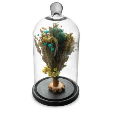 Imagem de Arranjo de Flores Secas na Cúpula V1 Redoma 30cm - Pense Flores
