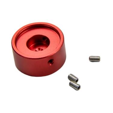 Imagem de menolana Tampa do botão do pedal de guitarra, tampa pedal, pedal, fácil de instalar, de prego de liga de alumínio para pedais de efeito de guitarra, Vermelho