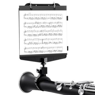 Imagem de Amylove Lira de clarinete, faixa de marcha ajustável para clarinete com pasta flip, mangas reversíveis (1 peça, trompete)