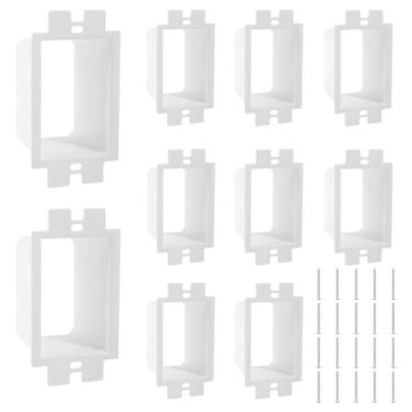 Imagem de WhSunVo 10 extensores de caixa de tomada elétrica de plástico à prova de calor, extensores leves de caixa de tomada individual para receptáculos de interruptor de energia