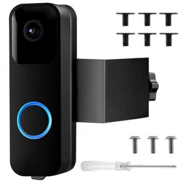 Imagem de WhSunVo Suporte de campainha antifurto sem broca Suporte de montagem de campainha de vídeo ao ar livre com parafusos de plástico para campainha de porta de câmera para casa, apartamentos, escritório