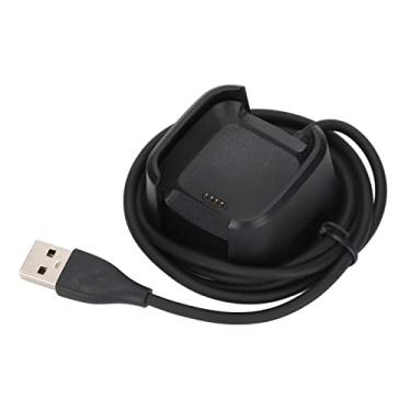 Imagem de RiToEasysports SmartWatch Charger Premium USB Cargo Cable Stand 1m Comprimento para Usuários Versa na Maneira como Preto Preto PVC ABS