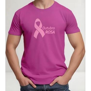 Imagem de  Camiseta Camisa Algodão Feminina Masculina  Campanha Outubro Rosa Pre