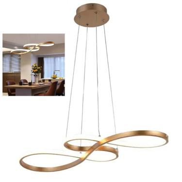 Imagem de Lustre Arco Infinito LED 3 em 1 Pendente Iluminaçao Hall de Entrada Restaurante Hotel Sala Recepçao