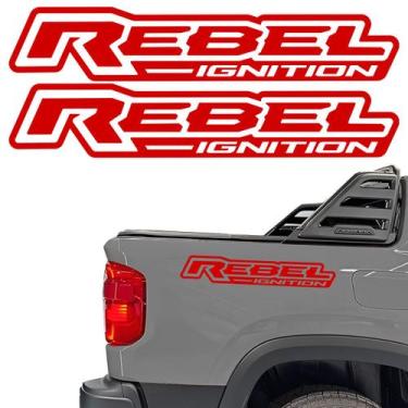 Imagem de Adesivos Para Ram 2025 Rebel Ignition Vermelho Lateral Par - SPORTINOX