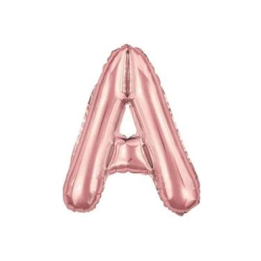 Imagem de Balão Letra Metalizada Rose Gold - 40cm (escolha Sua Letra) - PartiuFe