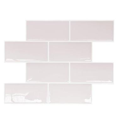 Imagem de Pastilha Adesiva Resinada Metrô Tule Rejunte Branco - 38,5cm x 29,5cm 