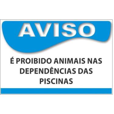 Imagem de Placa para Piscina em Material PS 1MM - Sinalização Interna e Externa 