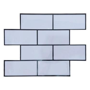 Imagem de Pastilha Adesiva Resinada Metrô Lavanda com Rejunte Preto - 38,5cm x 2