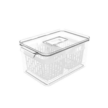 Imagem de Organizador de Geladeira Coza Dry 3,2 Litros com 2 Cestos Brinox - 101