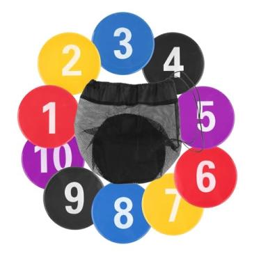 Imagem de UGPLM 10 marcadores de piso numerados, almofadas de marcação de treinamento, equipamentos de exercício, marcadores de disco plano para atividades esportivas, Multicolorido