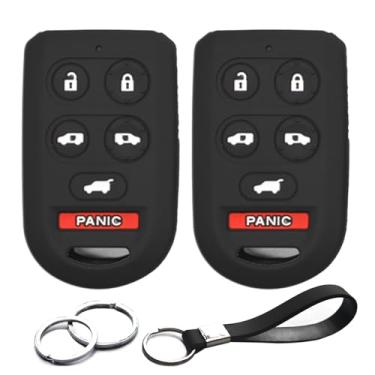 Imagem de 2 peças compatíveis com Odyssey 6 botões de silicone FOB capa protetora controle remoto sem chave para Honda Odyssey DX EX EX-L EXL LX NHL SE Touring Elite Mini Van Passageiro 4/5 portas
