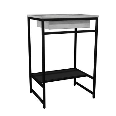 Imagem de Gabinete Banheiro Ferro Iron Black 60x45cm Concreto