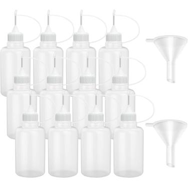 Imagem de 12 frascos de cola com ponta de agulha de 60 ml para pequenos projetos de colagem, artesanato faça você mesmo, pintura acrílica, tampa branca