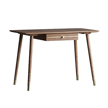 Imagem de YAYA2021-SHOP Escrivaninha de computador para escritório em casa, elegante, mesa de trabalho, mesa de trabalho para computador com gaveta, estilo moderno e simples, mesa de trabalho, mesa de trabalho
