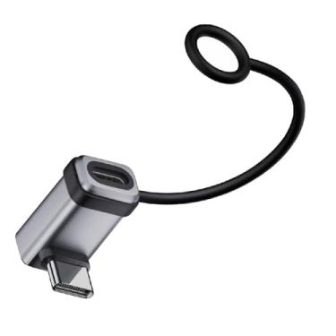 Imagem de cablecc Adaptador de extensão angular 240W USB5.0 80Gbps para cima e para baixo com chaveiro de cordão 16K 8K 5K compatível com USB 4.0 Thunderbolt3/4/5