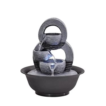 Imagem de XFNVXC Fontes de água, fonte de mesa interna, em camadas, recurso de água para quarto, sala de estar, escritório, sala de jantar e banheiro, fonte de mesa