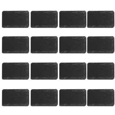 Imagem de Sinais de ardósia para mesas, pacote com 16 - Placas de giz de ardósia pequenas de 5 x 7 cm para festas