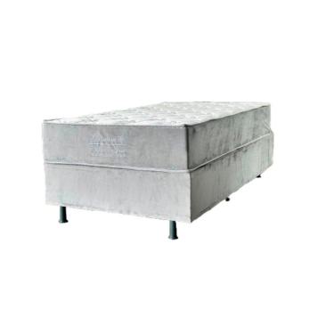 Imagem de Conjunto Box Jasmim Plus Molas Ensacadas Solteirão Thais Cinza