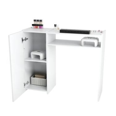 Imagem de Mesa Manicure Nail Designer Com Armário Para Salão De Beleza Unha Em G