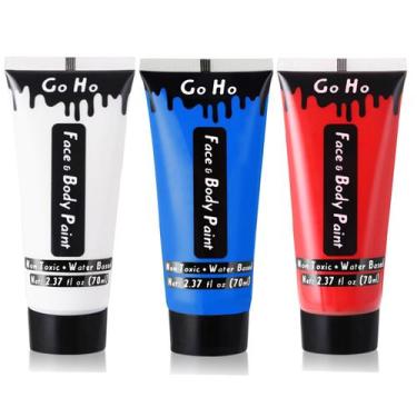 Imagem de Pintura facial e corporal Go Ho Red White Royal Blue 200ml Halloween