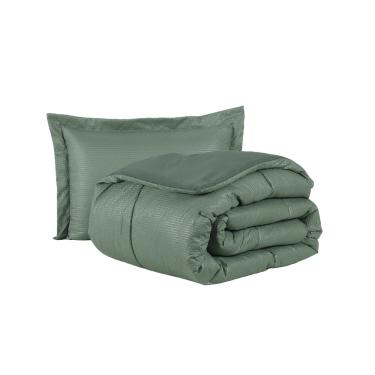 Imagem de Kit Cobre Leito Ravena To Decorando Solteiro 2 Peças Micropercal 200 Fios Toque Acetinado 100% Poliéster - Verde