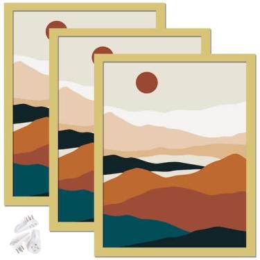 Imagem de Conjunto de molduras para fotos ijuerybai Gold 8,5x11 para colagem de 