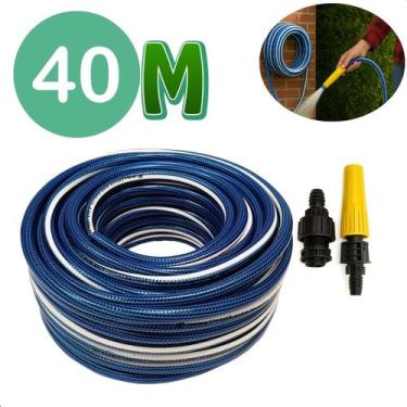 Imagem de Mangueira 40m Azul antitorção P/ Jardim quintal E Uso Doméstico Casa -